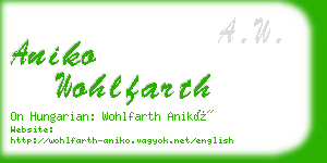 aniko wohlfarth business card